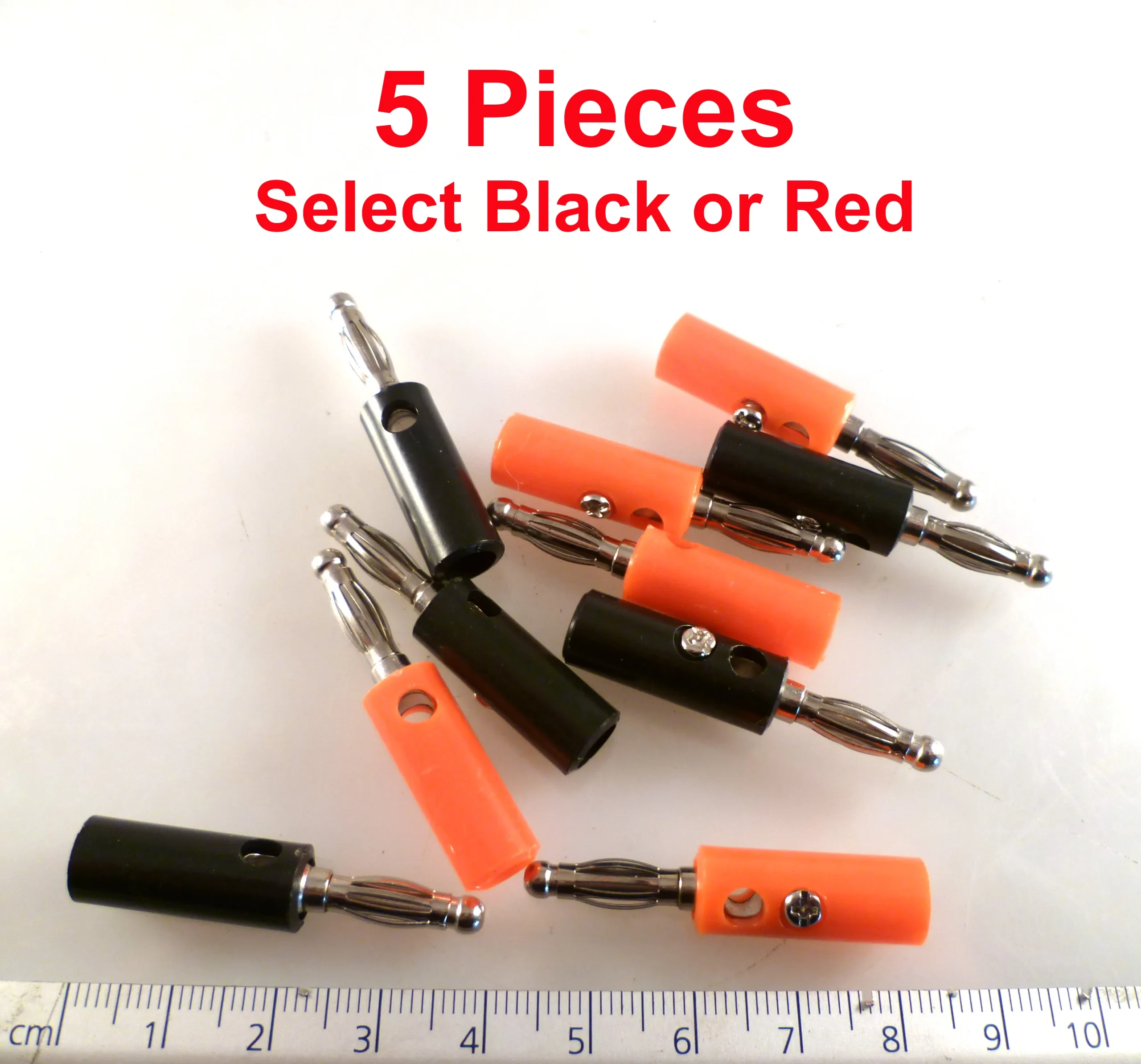 4mm Banana Plug Stackable Black 30V 24Amp Black or Red 5 Pieces OM0462